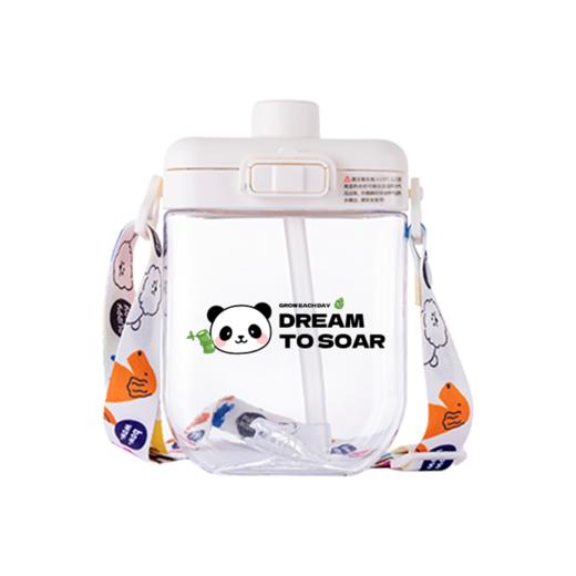 ABF891WHTSDW 乐扣乐扣Lock&Lock 【双饮口】大容量成人吸管杯外出便携背带榛果塑料水杯男女夏 商品图0