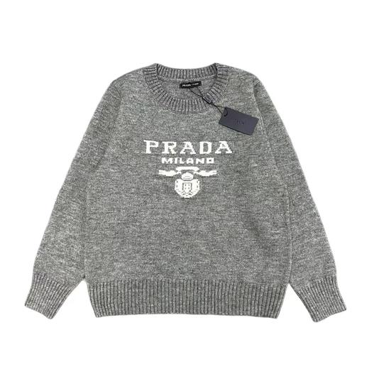 F011214精典三角标提花字母logo大标情侣圆领针织毛衣 商品图9