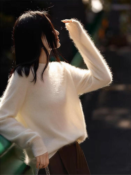 无缝一体工艺拉毛羊毛衫｜澳洲羊毛、山羊绒黄金配比，软糯舒适 商品图0