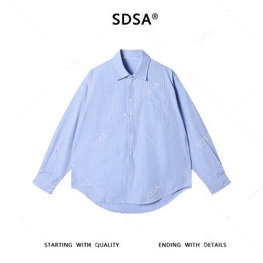 SDSA男士秋冬新款痞帅男装韩版简约宽松条纹翻领长袖时尚百搭衬衣 商品图0