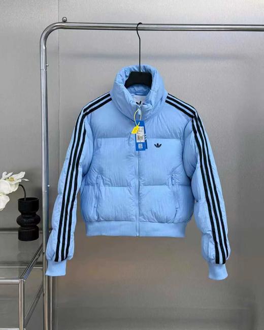 F011215舒适宽松短款三叶草长袖加厚立领羽绒棉服女款 商品图3