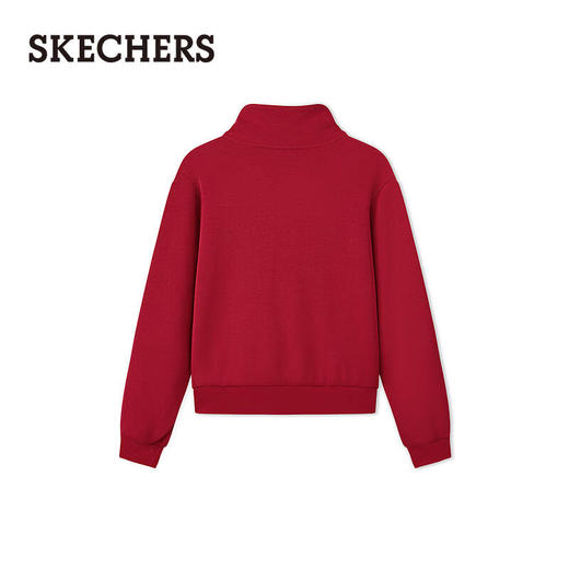斯凯奇（Skechers）新年礼物针织套头卫衣女2025冬季新款长袖外套休闲运动服L425W012 商品图5