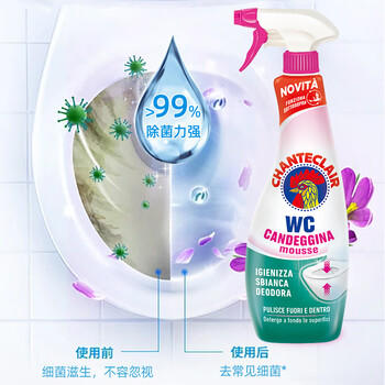 CHANTECLAIR大公鸡管家 马桶清洁剂(漂白) 洁厕液 洁厕灵去黄除臭  625ml /家庭清洁/纸品 /家庭环境清洁 /洁厕灵 商品图1