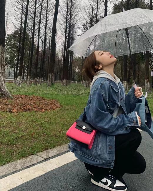 F011218新款假两件拼接连帽印花牛仔外套男女同款 商品图6