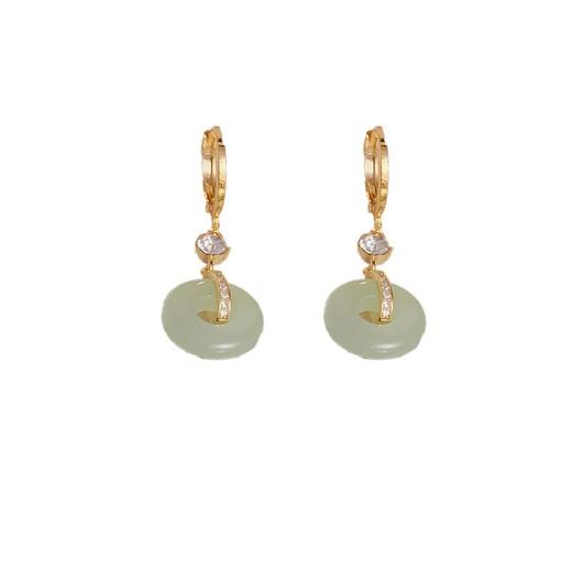 雀说 国风设计高级闪钻平安扣耳环0821 商品图4