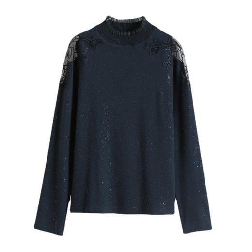 丁摩高领性感镂空洋气小衫内搭亮丝上衣2250 商品图4