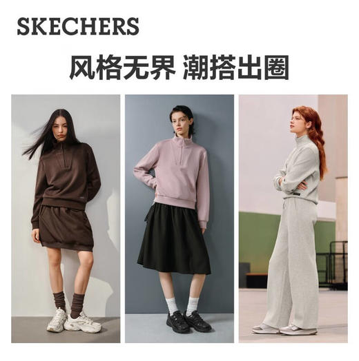 斯凯奇（Skechers）新年礼物针织套头卫衣女2025冬季新款长袖外套休闲运动服L425W012 商品图3