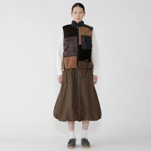 and wander Mix boa vest 男女中性拼接抓绒马甲 商品图1