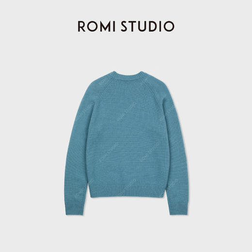 ROMI STUDIO 100%绵羊毛轻盈柔软复古圆领套头毛衫 RWDSST1829 商品图2