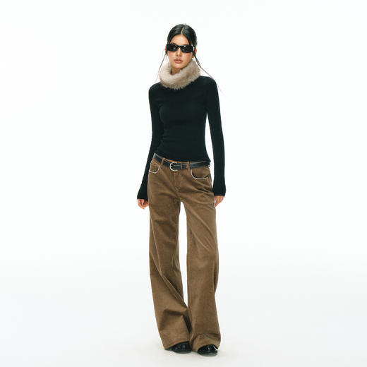 Ariseism 美式复古高级感灯芯绒休闲裤女冬季新款长裤子 商品图3