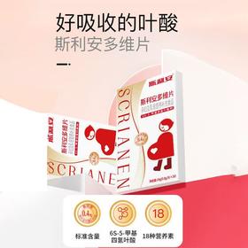 【社群粉丝福利】斯利安活性叶酸不挑体质备至哺乳复合多维无碘配方多维片30片