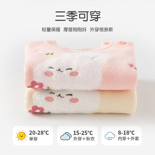 奶呼呼小兔子针织纯棉女童毛衣A类秋冬套头儿童毛衣柔软婴儿毛衣 商品图2