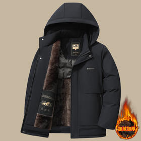 【加绒加厚保暖男士棉服】冬季中老年人棉袄棉衣爸爸装外套