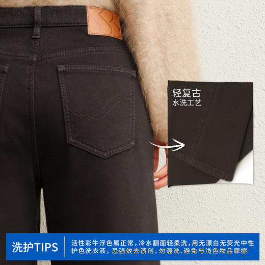 【防风八分威化裤】simplepieces冬新款SPS牛仔裤女加厚绒阔腿裤 商品图4