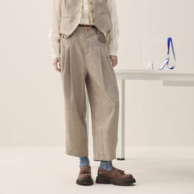 谜底萝卜裤长裤2026年春季新品立裁收褶后腰松紧裤子女261MK0252