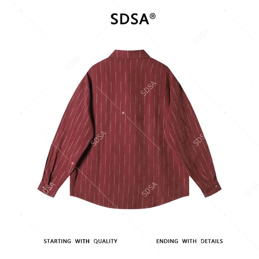 2782SDSA男士秋冬新款痞帅男装潮牌设计感竖纹翻领长袖衬衫百搭简约 商品图5
