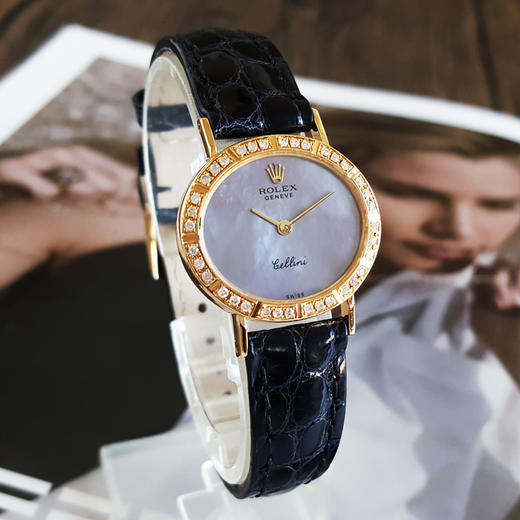 【95新】ROLEX 劳力士4081手动机械机芯25MM（女款）切利尼系列18K黄金；后镶钻石表圈 251225NJS25 商品图2