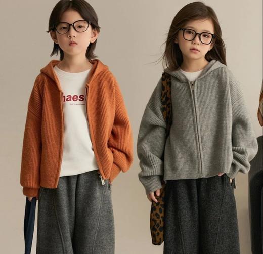 老米优品🎈复古色系超美！120码-170码《亲子款儿童秋冬针织开衫外套》连帽毛衣，叠搭松弛感满满~ 商品图0