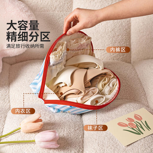 摩登主妇内衣收纳包旅行内裤袜子收纳袋三合一贴身衣物便捷整理包 商品图1