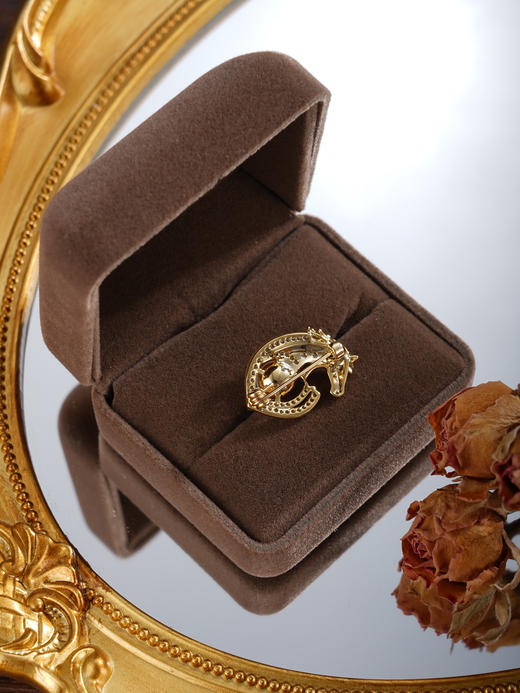 子佩集【骏耀长歌】珍珠惜王妃胸针【XXXZ245】7.5mm珠镀金马2601 商品图5