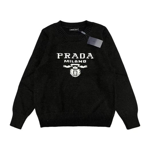 F011214精典三角标提花字母logo大标情侣圆领针织毛衣 商品图11