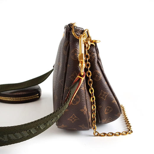【95新】LV路易威登Multi Pochette Accessoires 手袋M44813老花绿肩带五合一单肩斜挎包女士 090126NJS33 商品图4