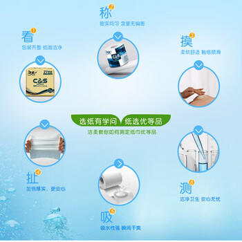 洁柔有芯卷纸 蓝面子4层140g*12卷 加厚家用卫生纸卷纸厕纸 /家庭清洁/纸品 /清洁纸品 /卷纸 商品图1