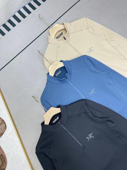 F011252一体绒刺绣立领卫衣长袖上衣半拉链卫衣 商品图1