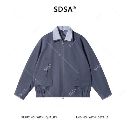 2613908SDSA男士秋冬新款痞帅男装潮牌褶皱拼接拉链翻领夹克外套百搭时尚 商品图1