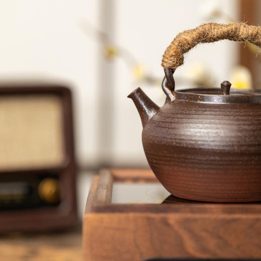 实木电陶炉煮茶搭配提梁烧水壶一套煮茶炉陶壶可定时保温 商品图3