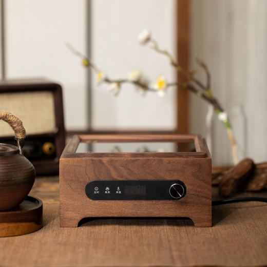 实木电陶炉煮茶搭配提梁烧水壶一套煮茶炉陶壶可定时保温 商品图1