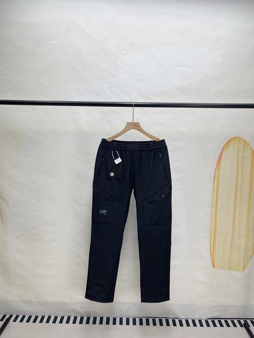 F011254户外软壳防风抓绒重工刺绣银色Logo松紧长裤 商品图8