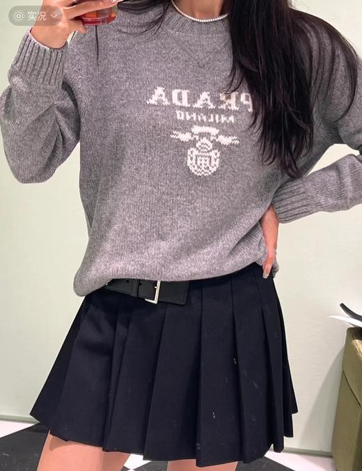 F011214精典三角标提花字母logo大标情侣圆领针织毛衣 商品图5