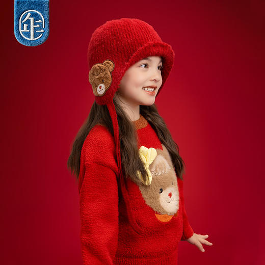 【甜心蓓尔针织帽】年衣儿童帽子冬季新款新年护耳保暖卡通毛线帽 商品图1