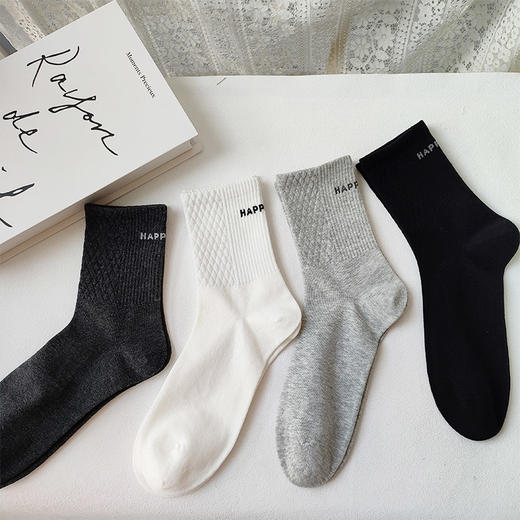基础百搭字母简约男款中袜袜子-纪念日百货门店同款169245687 商品图7