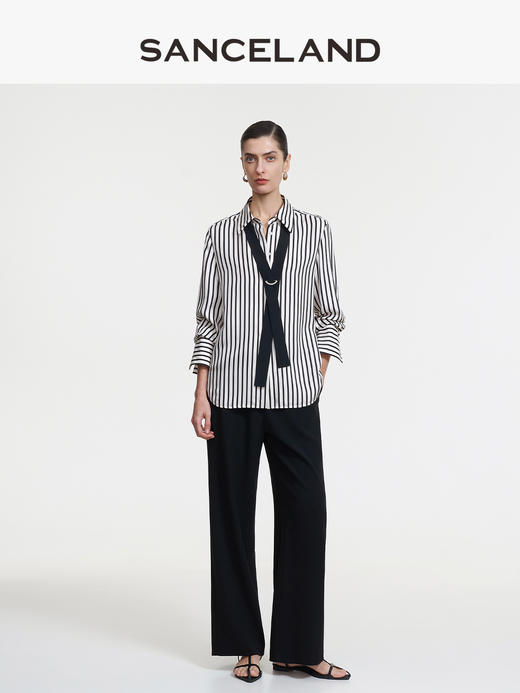 三石一澜SANCELAND女装桑蚕丝斜纹绸衬衣SK11101024 商品图2