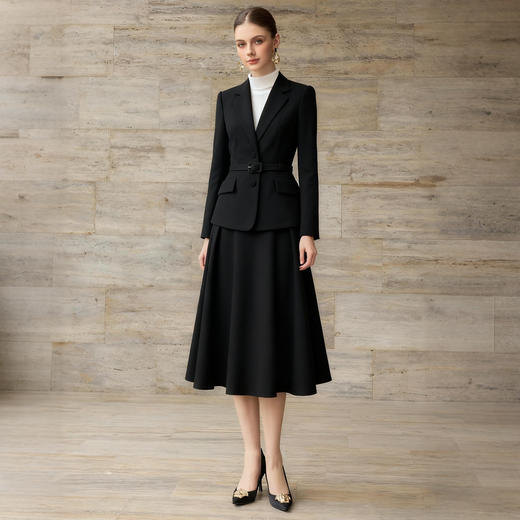 IWY/气质黑色西装套裙女高级感收腰职业装通勤两件套售楼部正装WCS371 商品图4