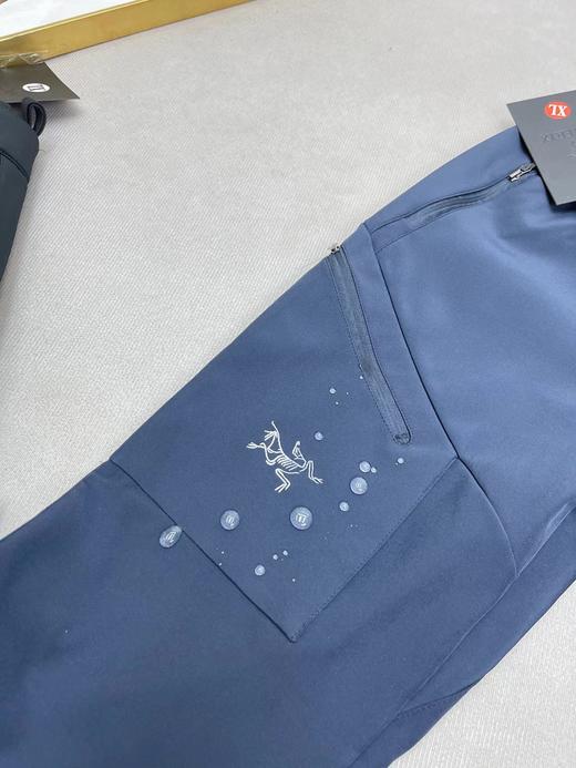 F011254户外软壳防风抓绒重工刺绣银色Logo松紧长裤 商品图13