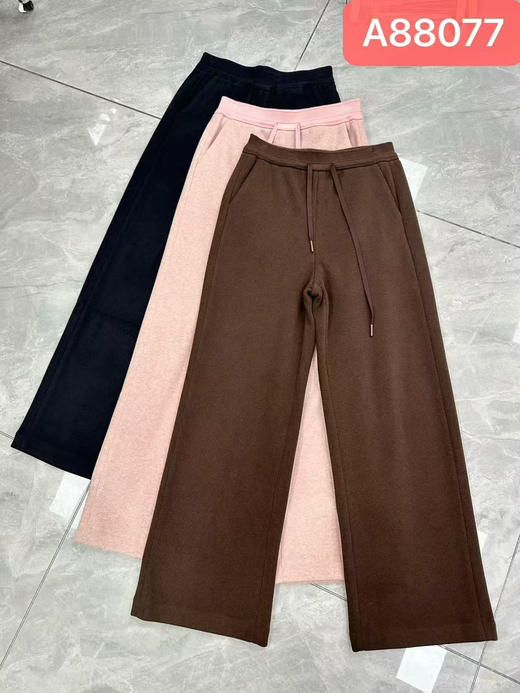 新款设计感松紧腰抽绳加厚加绒直筒休闲裤 商品图8