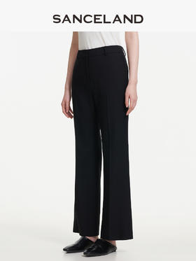 三石一澜SANCELAND女装春季精纺绵羊毛微喇裤SK12103032