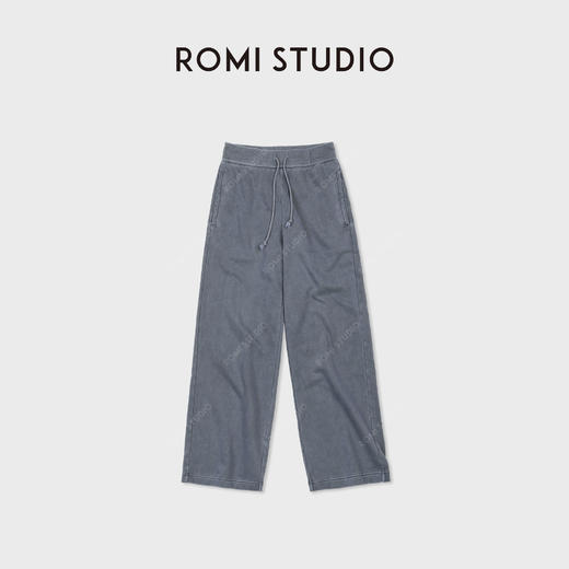 ROMI STUDIO“简约舒适”100%精梳棉抽绳微绒直筒休闲裤RWCWX67229 商品图0