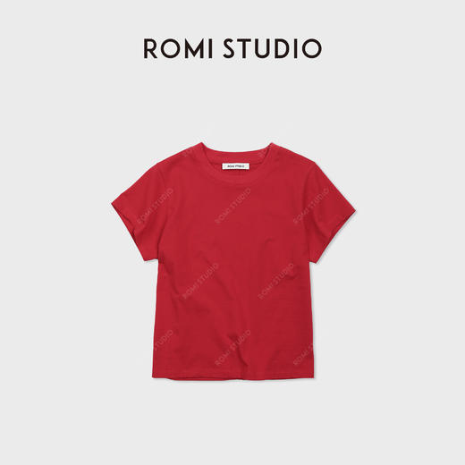 ROMI STUDIO“松弛纽约”桑蚕丝灵地思羊毛混纺短袖T恤 RW25RSY0007 商品图0