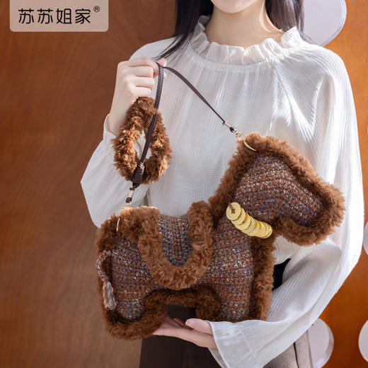 苏苏姐家马上有钱斜挎包手工DIY钩针毛线团材料包 商品图1