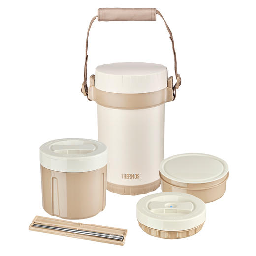 6926497340761 膳魔师THERMOS 不锈钢保温饭盒便携大容量多层上班族带饭保温桶TCBG-2000F【燕麦色(BR)】 商品图2