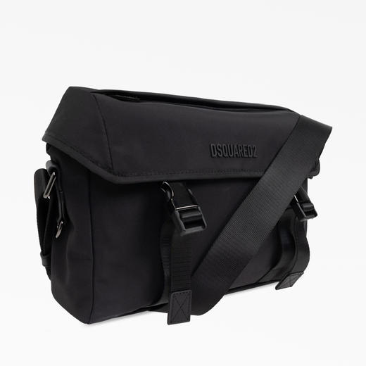 DSQUARED2 男士字母徽标尼龙邮差包 黑色 PTM0021 16806815 2124 商品图2