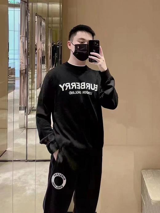 F011280胸前字母logo两色情侣款圆领卫衣 商品图5