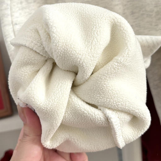 新年秋冬加绒加厚运动束脚裤子高腰卡通绣花女童阔腿长裤 商品图4