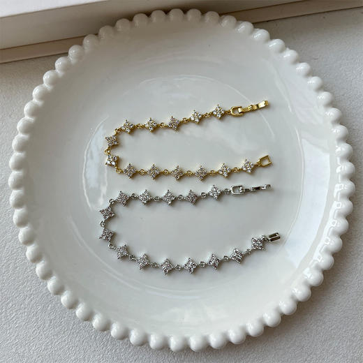 幸运四叶草搭配闪耀锆石手链-纪念日百货门店同款168046977 商品图2