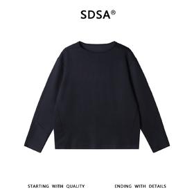 SDSA男士秋冬新款痞帅男装韩版简约条纹结构设计圆领长袖T恤百搭