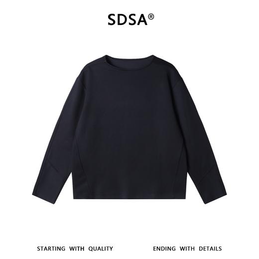 SDSA男士秋冬新款痞帅男装韩版简约条纹结构设计圆领长袖T恤百搭 商品图0